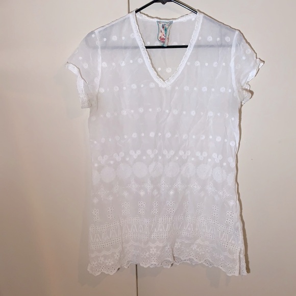 Johnny was white embroidered tunic - Picture 1 of 6